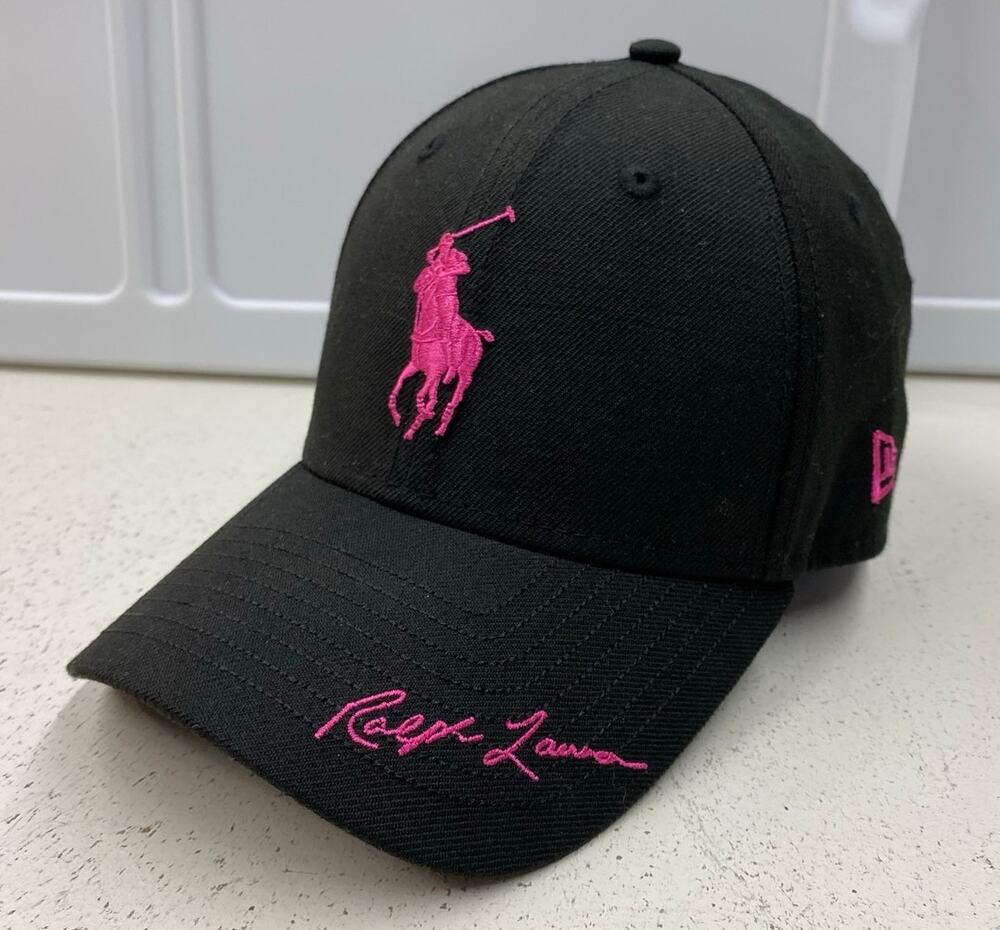 Ralph Lauren Men’s Black Cap with Pink Pony Logo